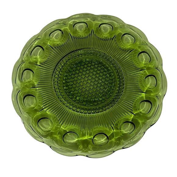 Bartlett Collins ST GENEVIEVE Green Glass Serving Platter Tray Plate 11” Vintage - Picture 2 of 5